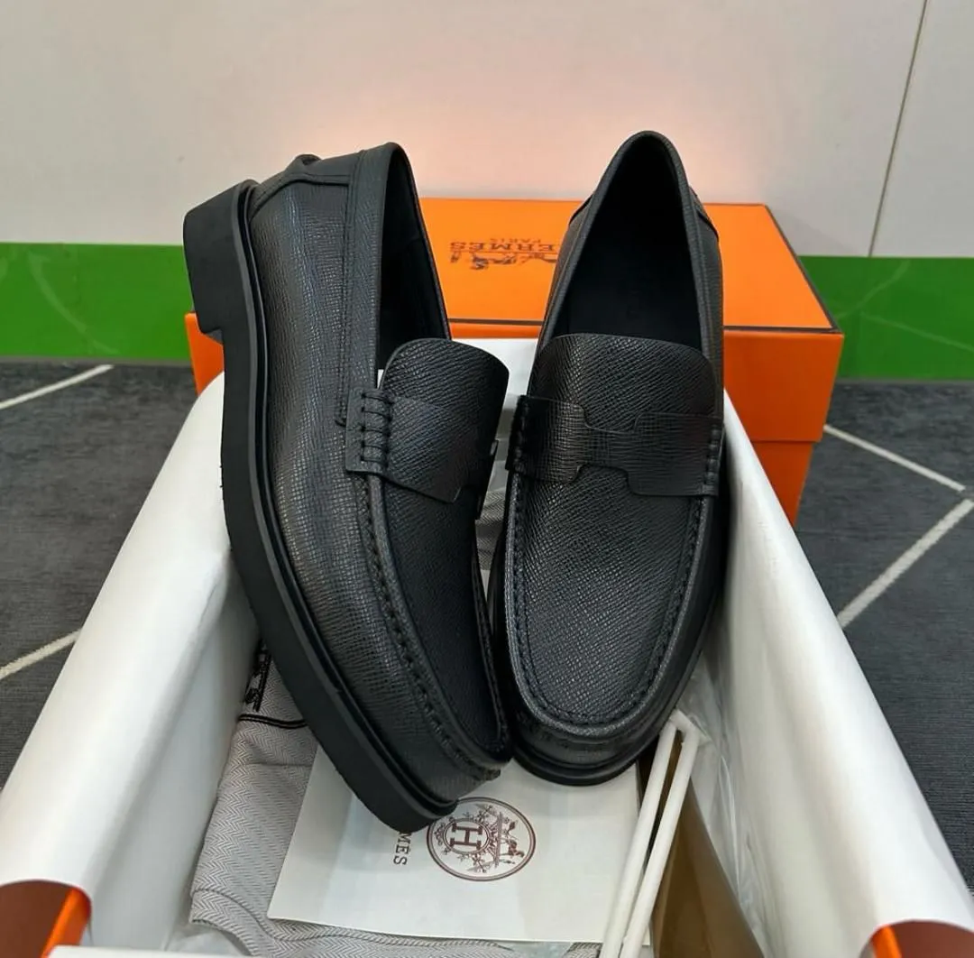 HERMES LEATHER LOAFERS